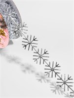 Лента декоративная, фигурная «Серебристые снежинки» 22мм, 1м 126381