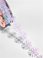 Лента декоративная, фигурная «Сверкающие снежинки» 22мм, 1м, с голографией 126382