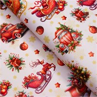 Бумага упаковочная «Новогодние сани», глянец, 1л, 80г/м², 70*100см 126572