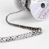 Стразы термоклеевые «Ромбы», 7мм, 1м, цв серебряный 126634