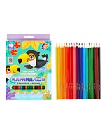 Цветные карандаши 18цв ZOO, пластиковые, шестигранные 126655