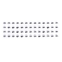 Глазки с ресничками на клеевой основе 8мм, н-р 52 шт 8681