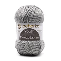 Пехорка Молодежная 200гр 91% акрил/9% полиамид цвет 96 Серый меланж 104665