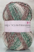 Пехорка Ровница мультиколоровая 200гр 50% полутонкая шерсть/50% акрил цв. 1408М 109222