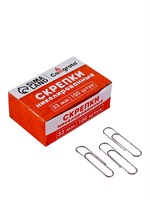 Скрепки 33мм никелированные в картонной коробке 100шт 126884