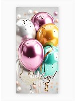 Конверт д/денег «Поздравляем!», шары, тиснение, 16.5*8см 127020