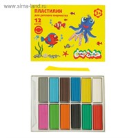 Пластилин «Каляка-Маляка», 12цв, 180г, со стеком 127050