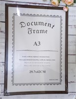 Фоторамка пластик со стеклом 29,7*42см т. дерево, подвес 111043