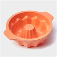 Форма д/выпечки Доляна «Немецкий кекс», силикон, 16*13.3см, с ручками, персиковая 127292