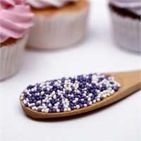 Посыпка кондитерская с мягким центром «Бисер»: сиреневый, серебро, 50гр 127610