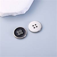 пуговица 4пр эмаль черная серебро край 25мм 1шт 121433
