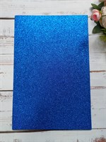 Фоамиран А4 глиттер 1,5мм синий