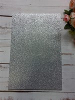 Фоамиран А4 глиттер 1,5мм серебро