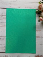 Фоамиран А4 глиттер 1,5мм мятный/бирюза с зелёным напылением