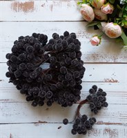Декоративные ягоды в сахаре 11мм уп.10 пучков цв. чёрный