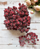 Декоративные ягоды в сахаре 11мм уп.10 пучков цв. бордо