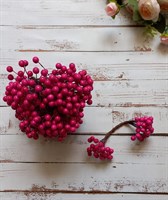 Декоративные ягоды глянцевые 8мм уп.10 пучков цв. малиновый 