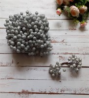 Декоративные ягоды в сахаре 11мм уп.10 пучков цв. серебро