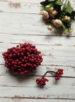 Декоративные ягоды глянцевые 11мм уп.10 пучков цв. темно-малиновый