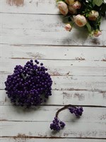 Декоративные ягоды глянцевые 8мм уп.10 пучков цв. фиолетовый 