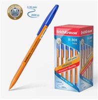 Ручка шариковая синяя 0,7мм R-301 Erich Krause 1шт 