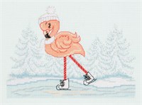кларт н-р д/вышивания Фламинго на коньках 8-417 20,5*15,5см