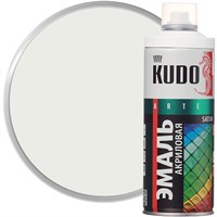 Краска акриловая аэрозоль сатин белая универсальная 520мл Кудо 