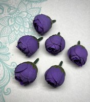Головки розы тканевые 3см н-р 6шт Фиолетовые