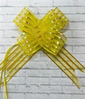 Бант-бабочка 5*75см цвет желтый полосками капрон-бензин