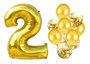 Н-р воздушных шаров цифра 2 фольгир. 32", 6 прозр. с конфетти 12", 6 латекс. 12", цвет золото - фото 10955