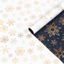 Бумага упаковочная глянцевая "Снежинки", двусторонняя,70*100см - фото 12144