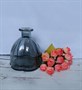 Сосуд стеклянный "цветок" Цв. черный 10*11см - фото 13789