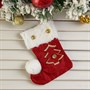 Носок для подарков "Помпошка" ёлочка, 11х16 см, бело-красный - фото 14087