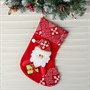Носок д/подарков "Подарочек" Дед Мороз, 18,5х26см, красный - фото 15154