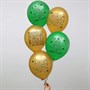 Шар воздушный 12" «С Новым годом», золото, зелёный, н-р 5шт - фото 15170