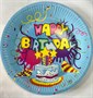 Тарелки бумажные Happy birhtday тортик, цв.голубой, 23см 10шт  - фото 15654