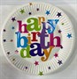 Тарелки бумажные Happy birhtday разноцветные буквы, 18см 10шт  - фото 15684
