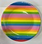 Тарелки бумажные Разноцветные полоски, 18см 10шт  - фото 15689