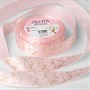 Лента атласная с тиснением «Мрамор», 25 мм, 1м, цвет розовый/золотой №043 - фото 17685
