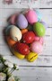 Н-р декоративных яиц 7см, с подвесом, пластик, 20шт, цв микс - фото 19290