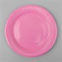 Набор одноразовых тарелок 18см 10шт, цв розовый  - фото 19820