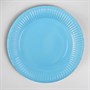 Набор одноразовых тарелок 18см 10шт, цв голубой  - фото 19843