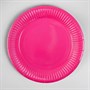 Набор одноразовых тарелок 18см 10шт, цв ярко-розовый  - фото 19846