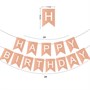 Гирлянда-флажки на ленте 16,5*11,5см "Happy Birthday" 3,2м Цв.персиковый - фото 22378