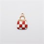 Подвеска Сумка шахматка (красный) 1,3*2,1см, 1 шт  - фото 22498