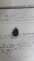 Кабошон капля в цапах со страз. в серебре темно синий камень , пришив. 10*14мм - фото 22534