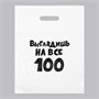 Пакет с вырубной ручкой 31*40 «Выглядишь на все 100» 109635 - фото 22716