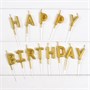 Набор свечей happy birthday по буквам металлик  110702
