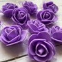 головка розы фоам с фатином 3,5см, н-р 10шт, цв фиолетовый - фото 24870