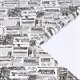 Бумага упаковочная глянцевая "С Новым Годом друзья", черно-белая, 70х100см - фото 25162